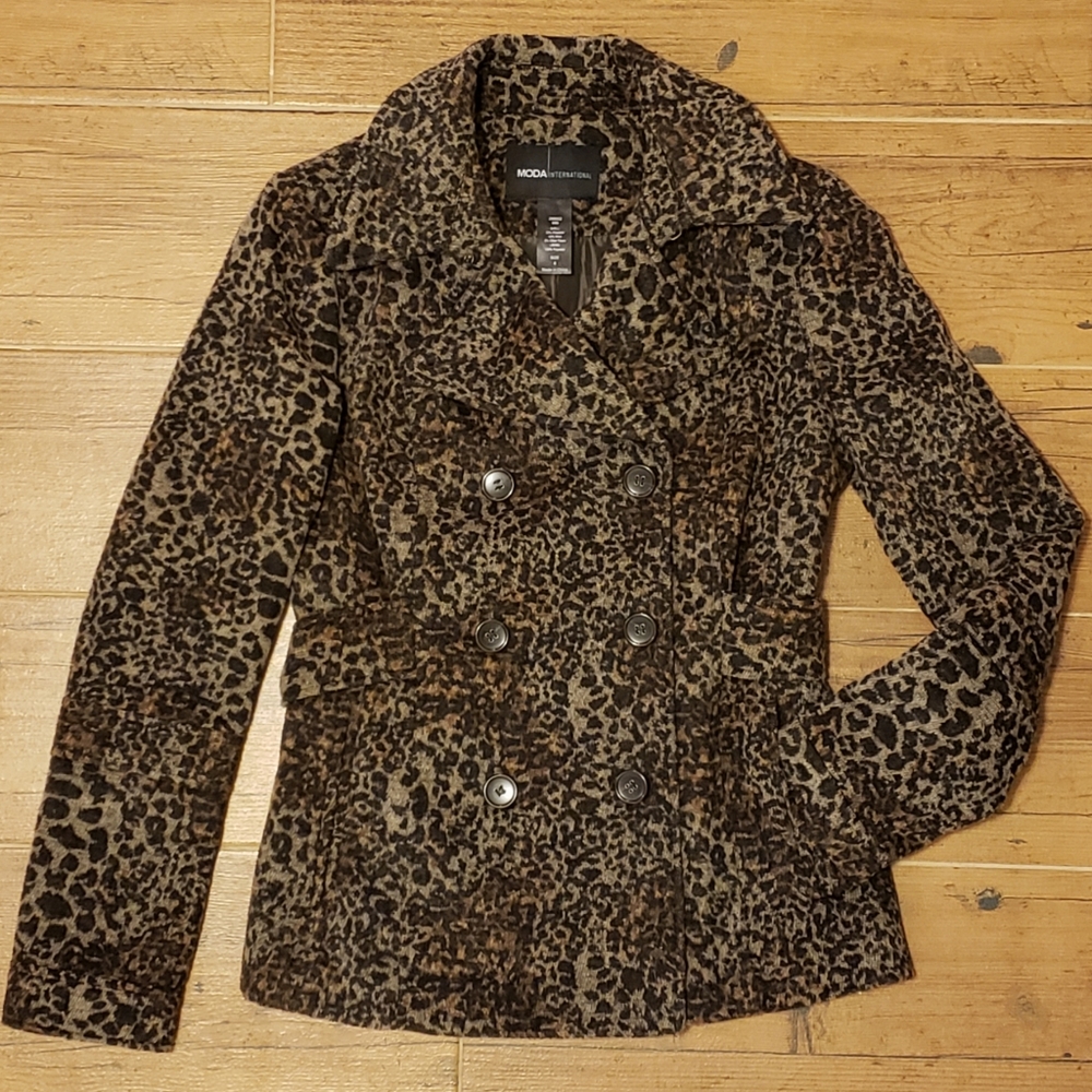 Victoria's Secret Moda Cheetah Wool Peacoat 4